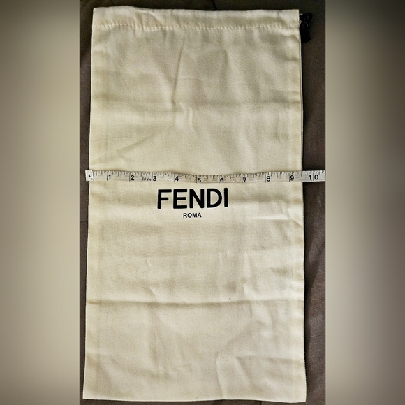 Fendi Roma White Drawstring Dust Bag Cover Pouch Replacement Authenticity Cards - Picture 10 of 11